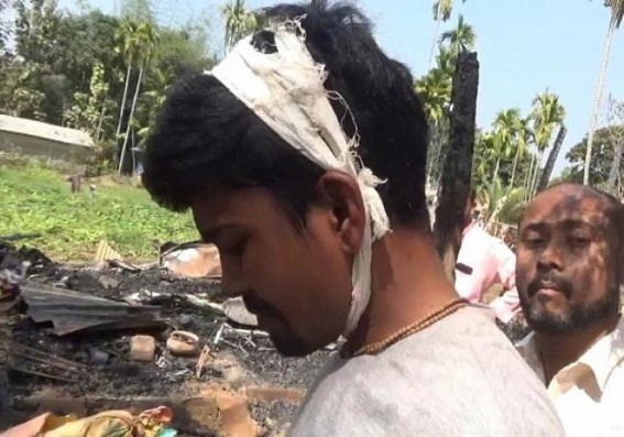 Trinamool supporter's house burnt in Amarpur Trinamool supporter's house burnt in Amarpur